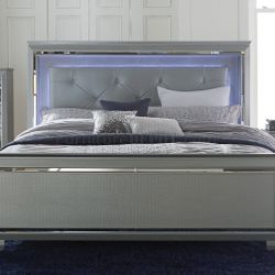 NEW OFFER✨Bellanova Silver Bed w/ LED (Mattress is not Included)