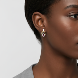 10K Yellow Gold Rubies & Diamond Earrings