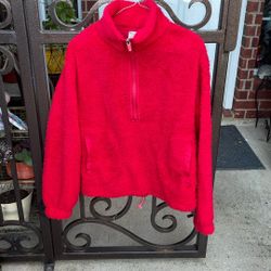 New Red Soft  Fleece  Jacket For Girls