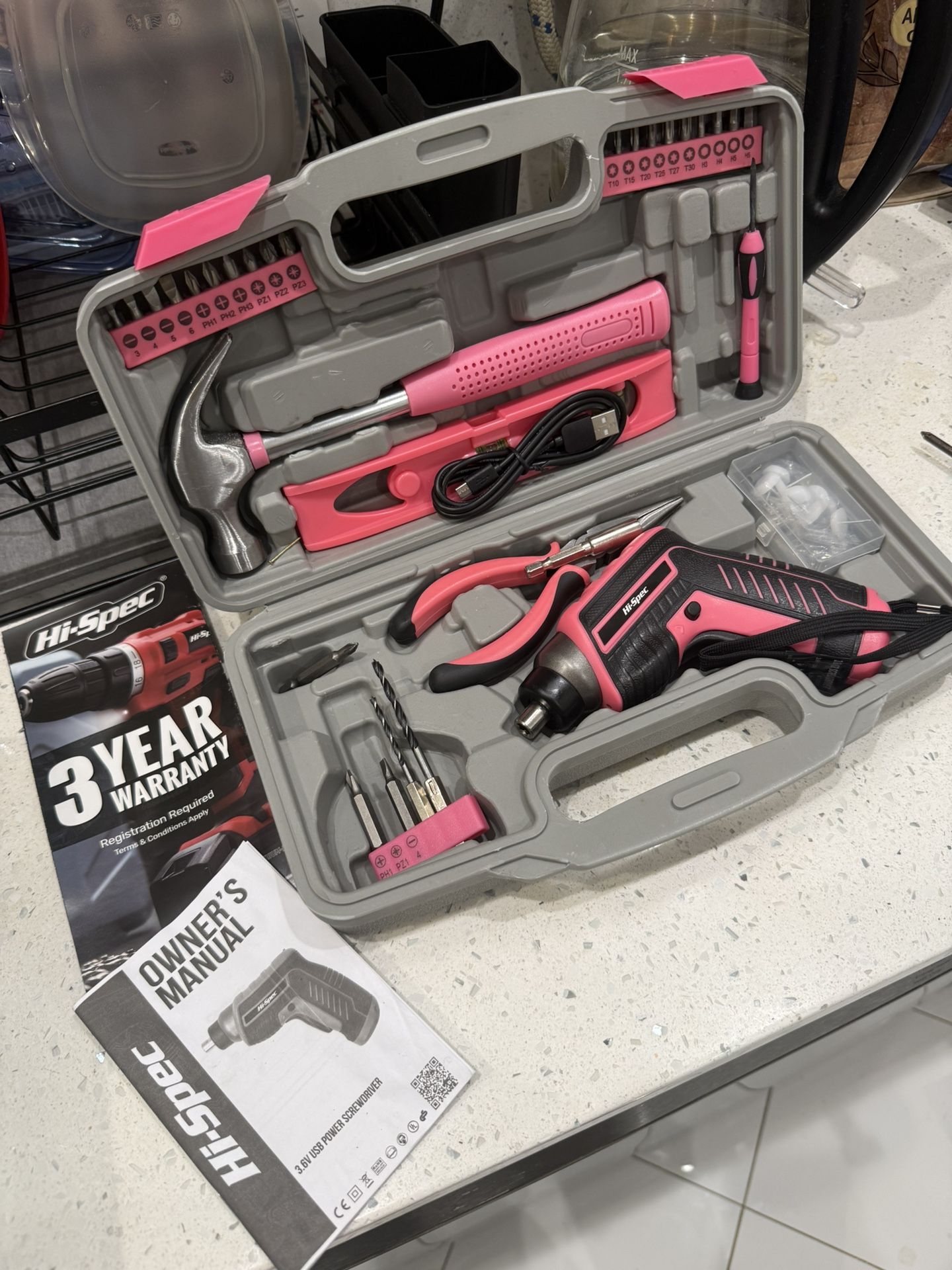 Hi-Spec Pink Tool Kit w/ Power Screwdriver –Great Condition