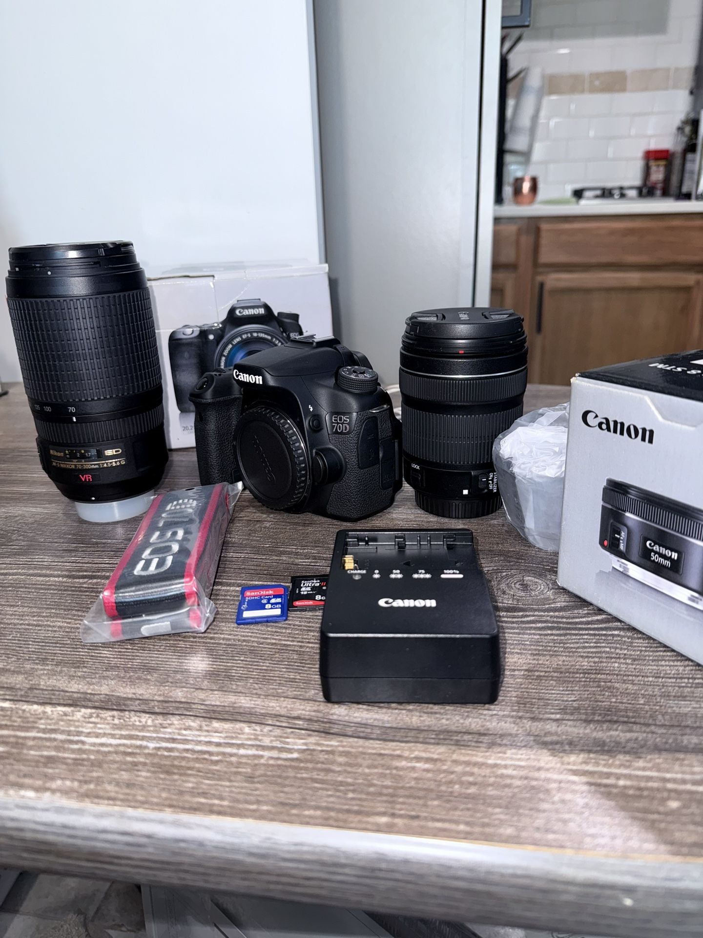 📷 Kit Canon EOS 70D + 3 lentes + accesorios (como nuevo)