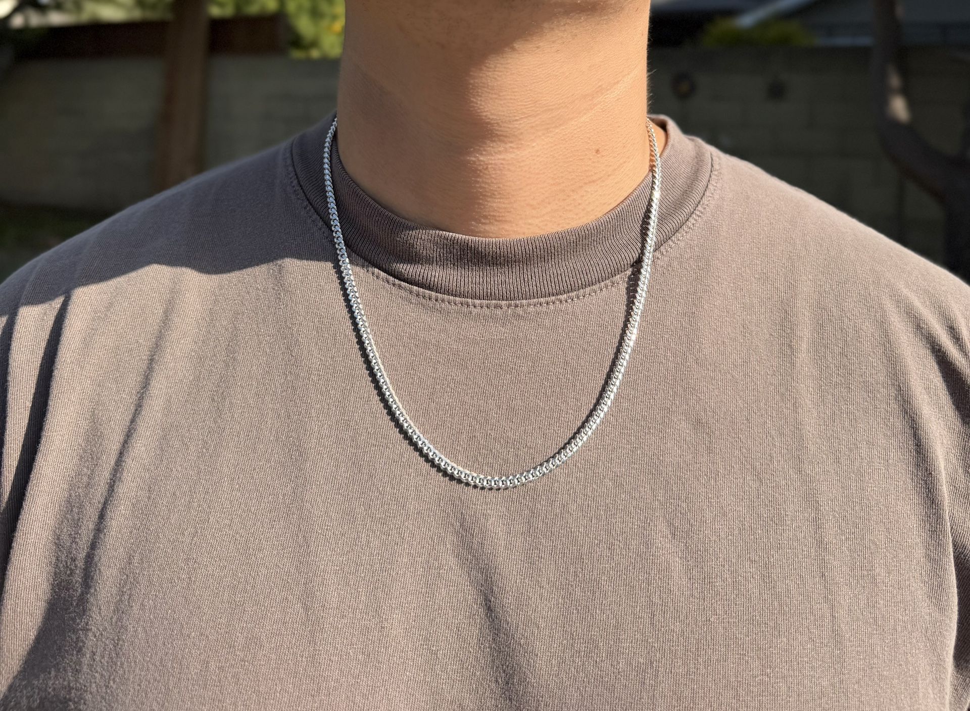 Silver Cuban Link Chain 22 Inch