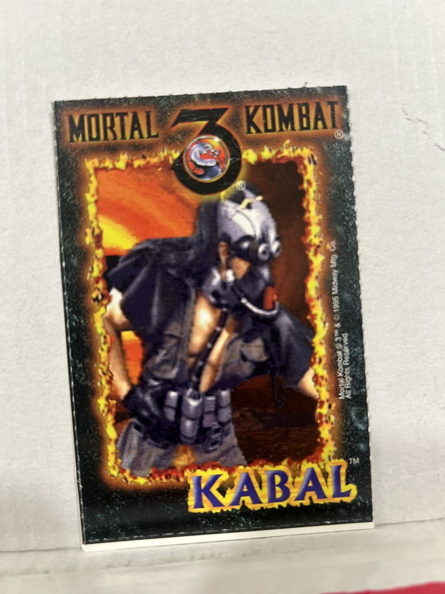 1995 MIDWAY MORTAL KOMBAT 3 MK3 SNES Super Nintendo KABAL Promo Card