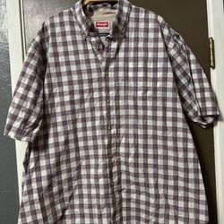 New Wrangler White Button Up Short Sleeve Shirt 