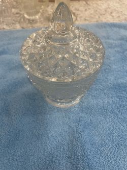 Anchor Hocking Vintage Clear Glass Lidded Candy Dish