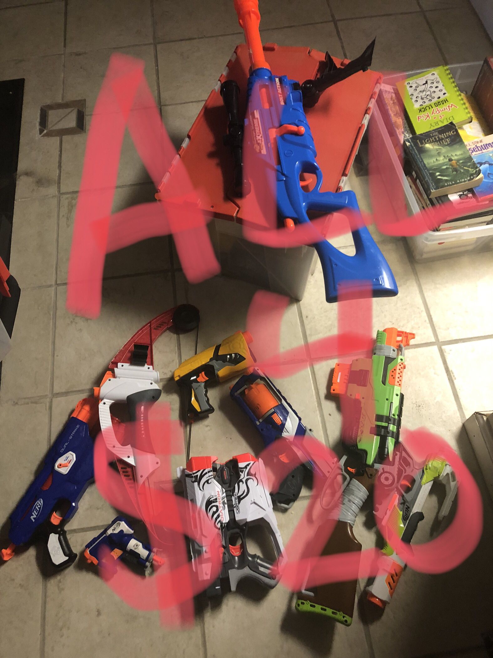 Nerf Gun Lot with accessories and darts