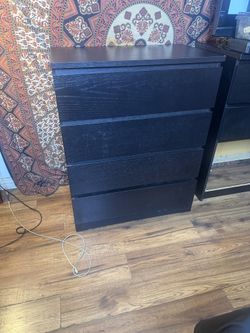 Used IKEA 4 Drawer Dresser - Black $50