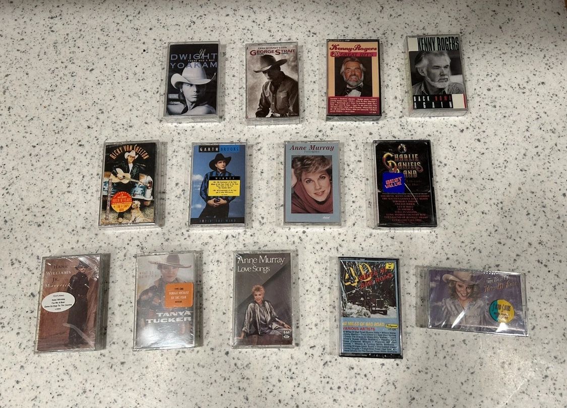 Country Music Cassette Lot Garth Brooks Reba Kenny Rogers 13 NEW Vintage 90s