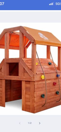 little tikes Real Wood Adventures Climb House Backyard Fun For Kids 3-10 Years Old Multicolored