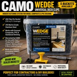 CAMO Wedge Universal Deck Clips 450ct Bucket