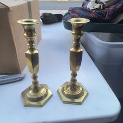 Antique Brass Candle Holders