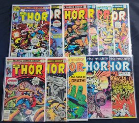 1976 to 1984 Marvel Thor Comic Books Lot of 12