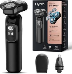 new Electric Razor for Men Flynth 3-in-1 Cordless Shaver 3-Blade Rotary Shavers Wet/Dry for Beard Nose & Face, IPX7 Waterproof Fast Charge Travel Trim
