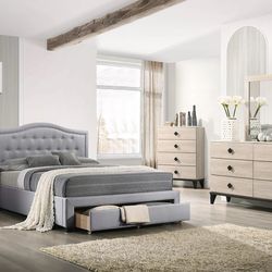 Queen Bedroom Set Dresser W Mirror, Chest & Nighstand