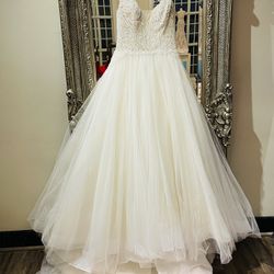 Ava Laurénne Original 'Beaded Illusion A-Line' Wedding Dress