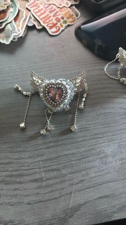 Rhinestone Heart Bead for DYI with Dangling Chains