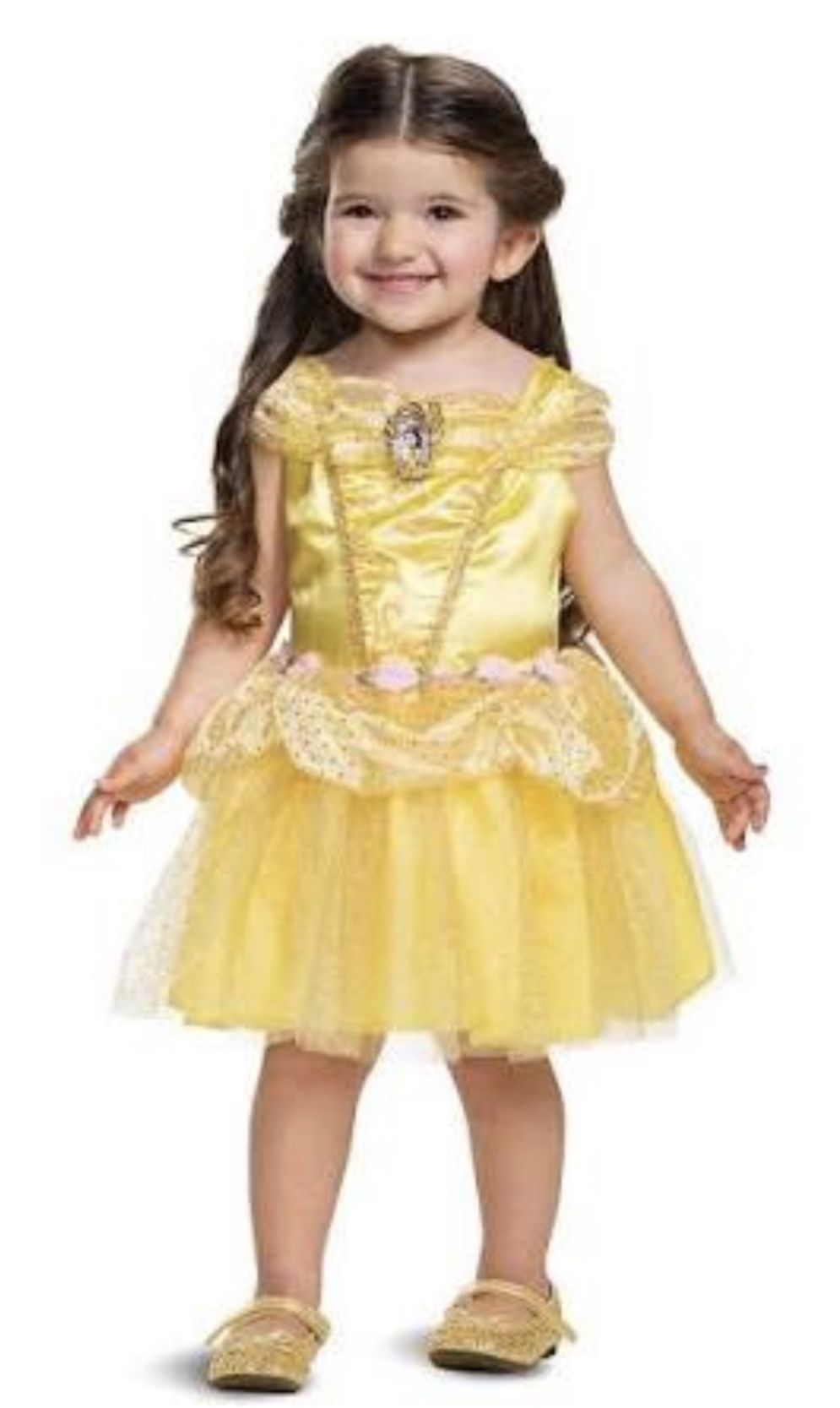 Disney princess dress eith crown  Belle beauty and the beast costume toddler size 3 / 4
