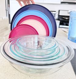 6 Pyrex Glass Bowls Set