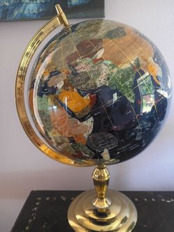 Sami precious stone globe 41" round