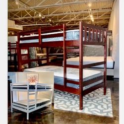 New Twin Over Twin Bunk Beds Complete With Plush Mattresses.  (And A Free Delivery)