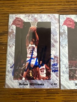 1991 Classic Draft Picks Brian Williams Signed Card