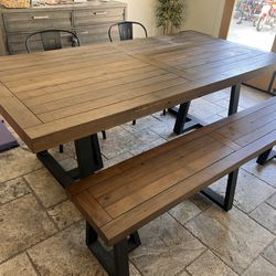 Wayfair Miesville Dining table + Bench & Chairs