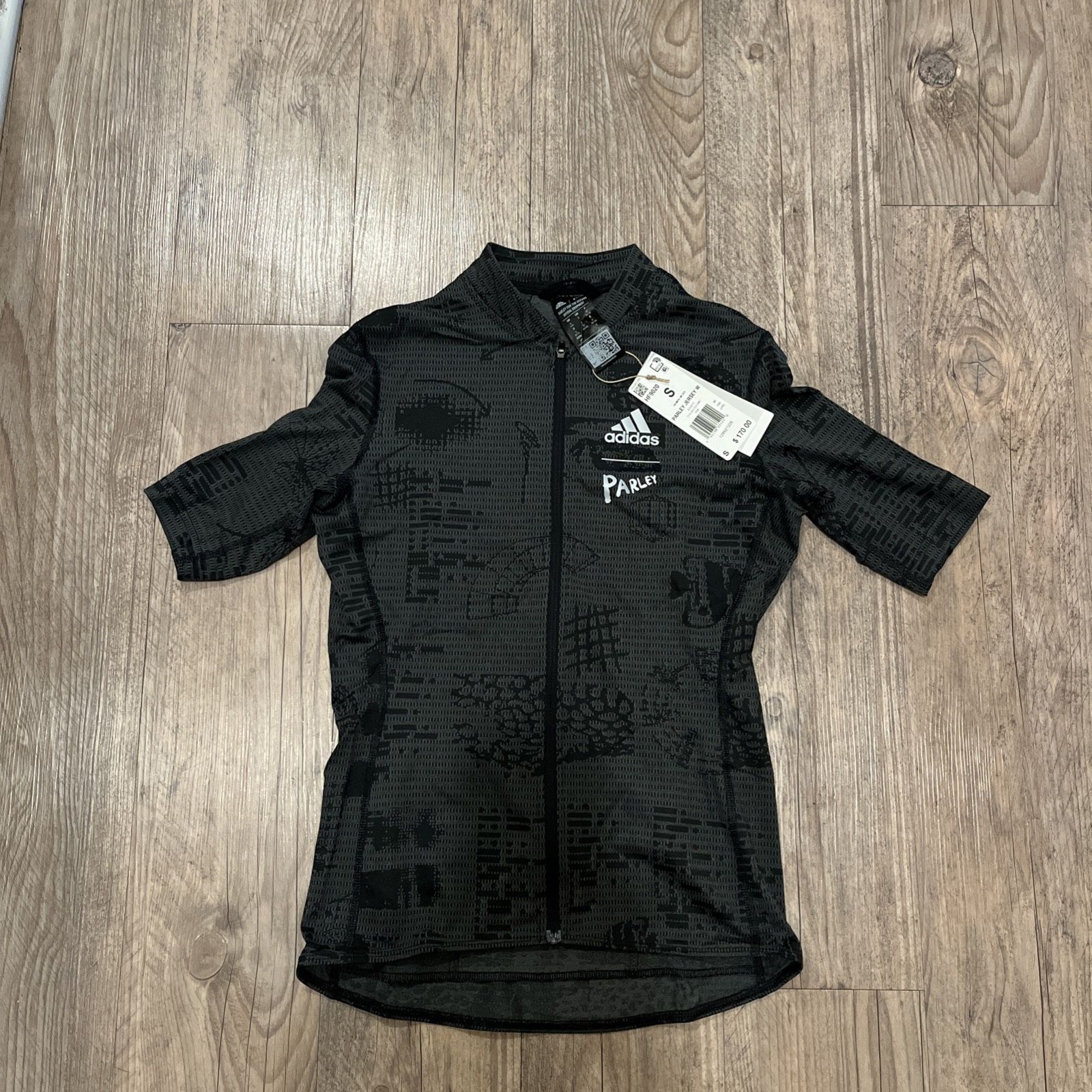 NWT Adidas The Parley Short Sleeve Cycling Jersey Gray Women HF9020 Size S