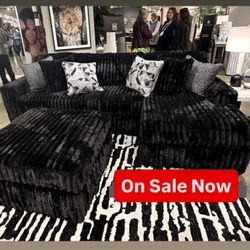 Brand New Super Plush Ashley Midnight Madness Sectional 