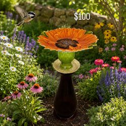 One-of-a-Kind Bird Bath - 36" tall