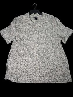 Republic Men’s Short-Sleeve Button-Up Shirt – Geometric Pattern, Casual Fit