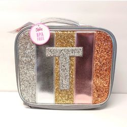 NEW Lunchbox - Justice Brand - initial T - with glitter