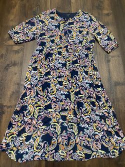 Womans Navy Blue Flower Dress Size 26/28 By Lane Bryant #8
