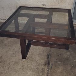 Wooden Glass Coffee Table