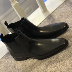 ALDO Chelsea Leather Boots (Black) 