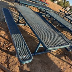 Metal Picnic Bench Table , Plastic Coated 8ft