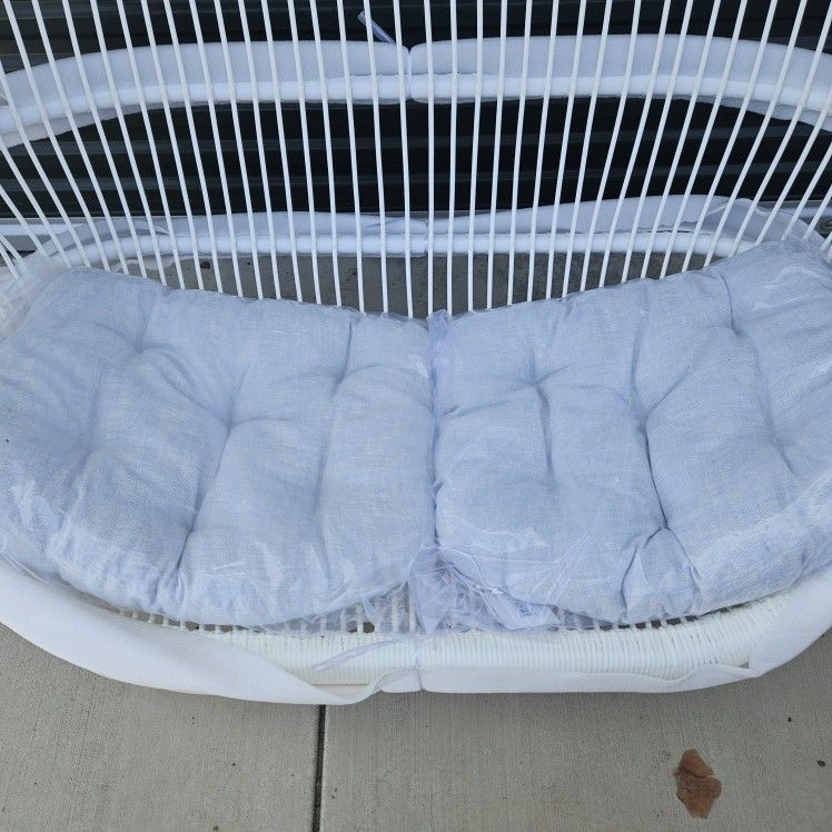 Hanging Chair Cushions-Sky Blue Linen -Serena And Lily - 70% Off Retail