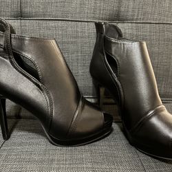 Black Open Toe Heels