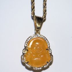 Orange Buddha Necklace 