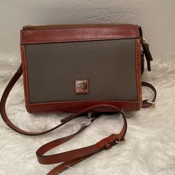 Dooney & Burke Crossbody Purse - (Gray/Brown)