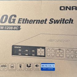 QNAP QSW-1208-8C 12-Port 10GbE Unmanaged Switch SFP+/RJ45 Rack Mount