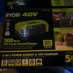 RYOBI 40V 300 Watts Power Source / Charger 