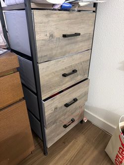 4-Drawer Fabric Storage Dresser with Metal Frame