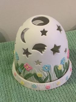 Flowers Moon Stars Candle Holder Relax Celestial Garden Partylite Gifts P0246