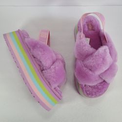 UGG Disco Knot Shearling Platform Sandals Light Purple Pink Women Size 9