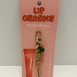 Lip charm keychain olive