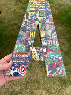 Marvel Retro Comics Superhero Wooden Letter A Home Decor