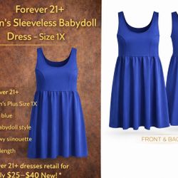 Forever 21+ Women’s Sleeveless Babydoll Dress – Size 1X