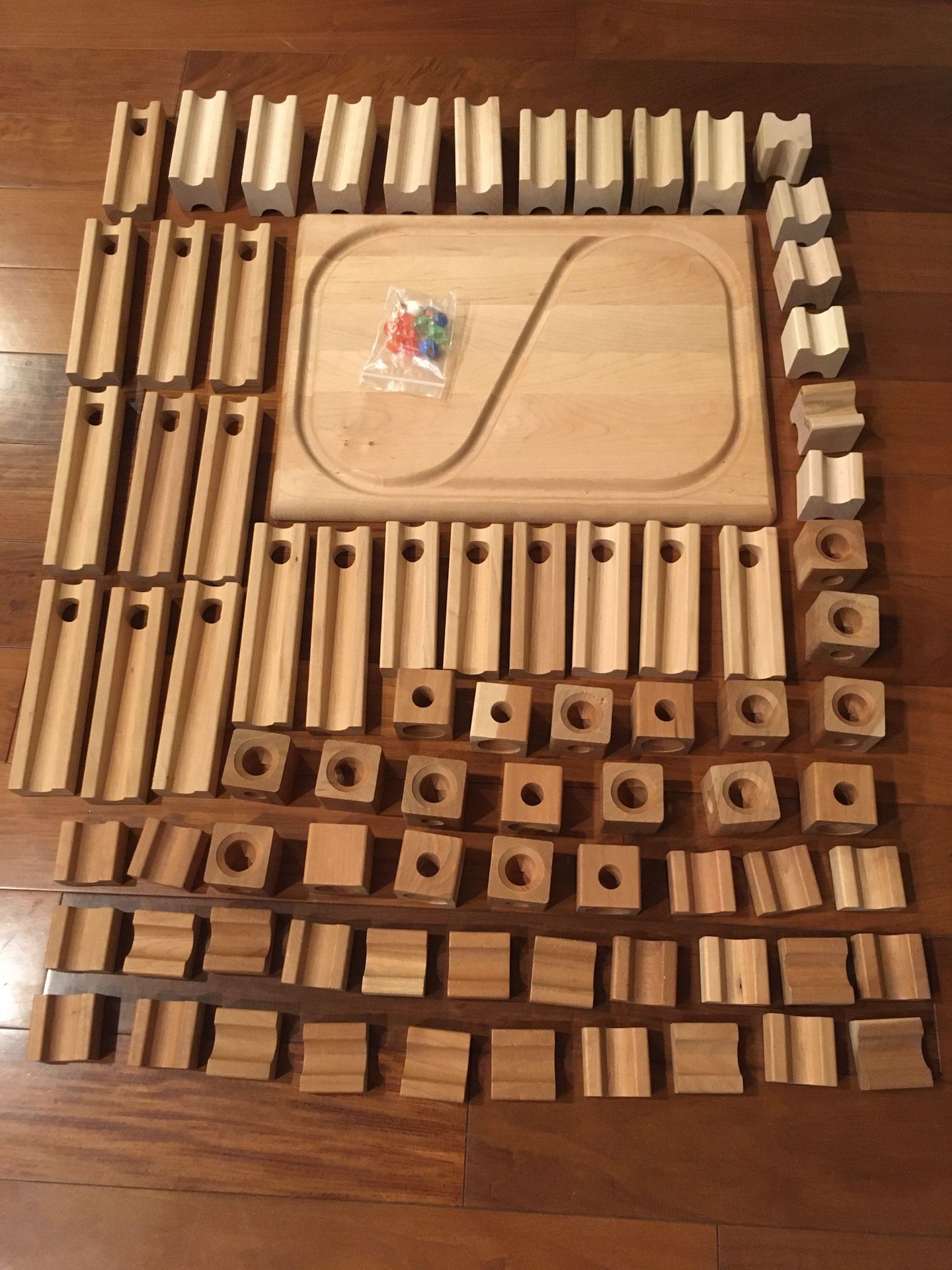 Natural Wood Marble Run Set