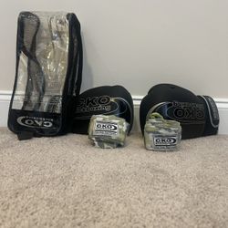 CKO Kickboxing Gloves + Hand Wraps 