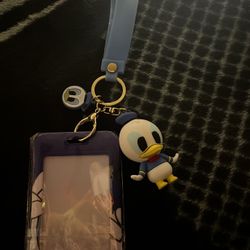 Donald Duck keychain with badge holder